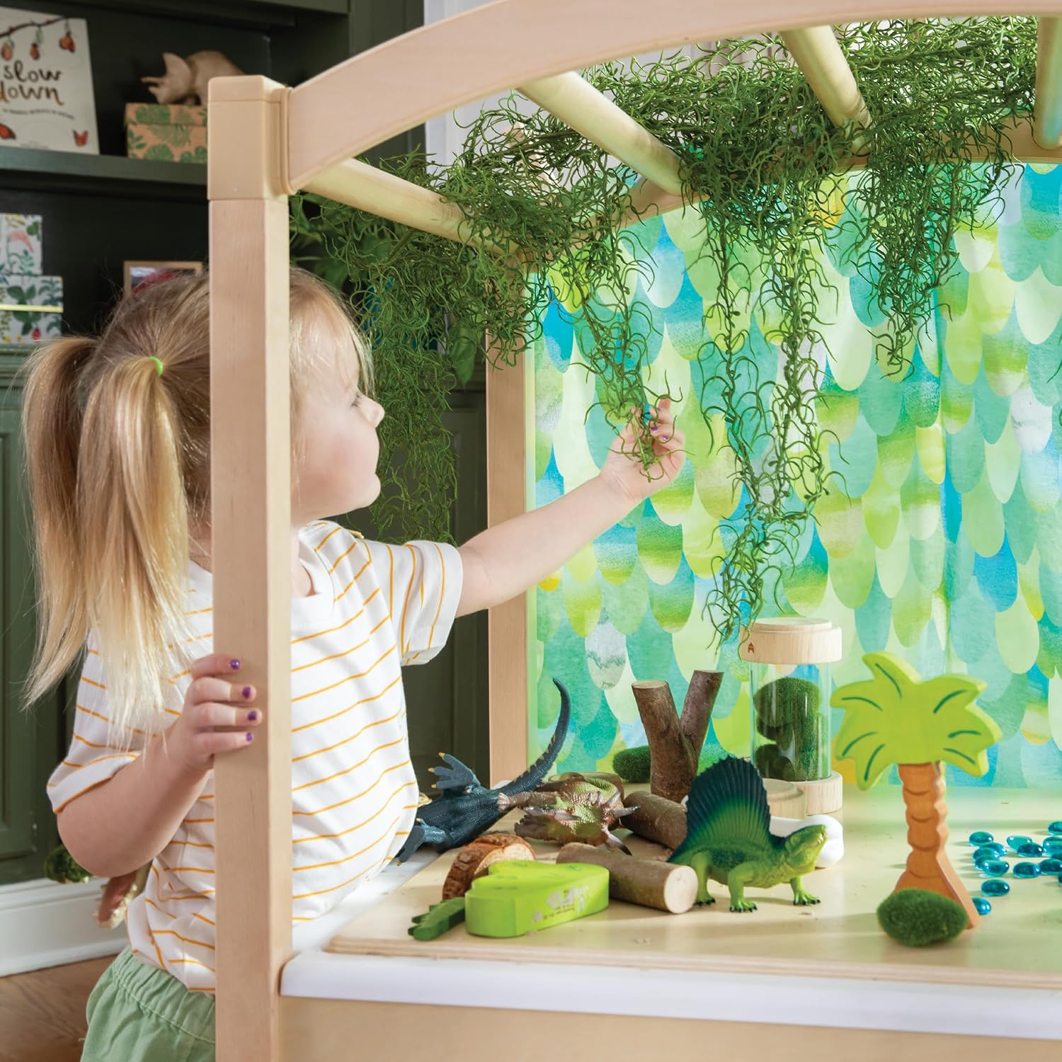 Guidecraft Sensory Table System with Lid for Kids - Sand and Water Table with Large Play Bin, Chalkboard, and Arch | Toddler Activity Center for Indoor and Outdoor Use
