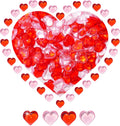 HADDIY Valentines Day Heart Gems Decorations,152 Pcs Red Pink Plastic 3D Heart Shaped Rocks for Wedding Vase Filler,Bowl Filler,Table Scatter,Crafts and Tic Tac Toe