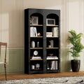 Freestanding Corner Kitchen Pantry with 4 Shelves, Traditional, Rectangular Storage Cabinet, for Living Room, Dining Room, Black
