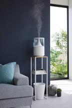 YAMAZAKI Home Tower Two-Tier Display & Corner Storage Shelf, Entryway Or Bedside Console Table for Humidifiers Or Plants, 31.5" - Steel + Wood