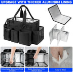 Cleaning Caddy Bag, Cleaning Supplies Organizer for Housekeepers, Housekeeping Caddy with Handle and Detachable Padded Cushion, Black
