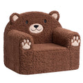 ALIMORDEN Animal Kids Chair,Sherpa Soft Kids Chair with Washable Cover, Comfy Kids Armchair for Toddlers Ages 1-6, Comfy Kids Lounge Chair for Playroom Bedroom and Reading (Brown Bear)