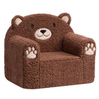 ALIMORDEN Animal Kids Chair,Sherpa Soft Kids Chair with Washable Cover, Comfy Kids Armchair for Toddlers Ages 1-6, Comfy Kids Lounge Chair for Playroom Bedroom and Reading (Brown Bear)