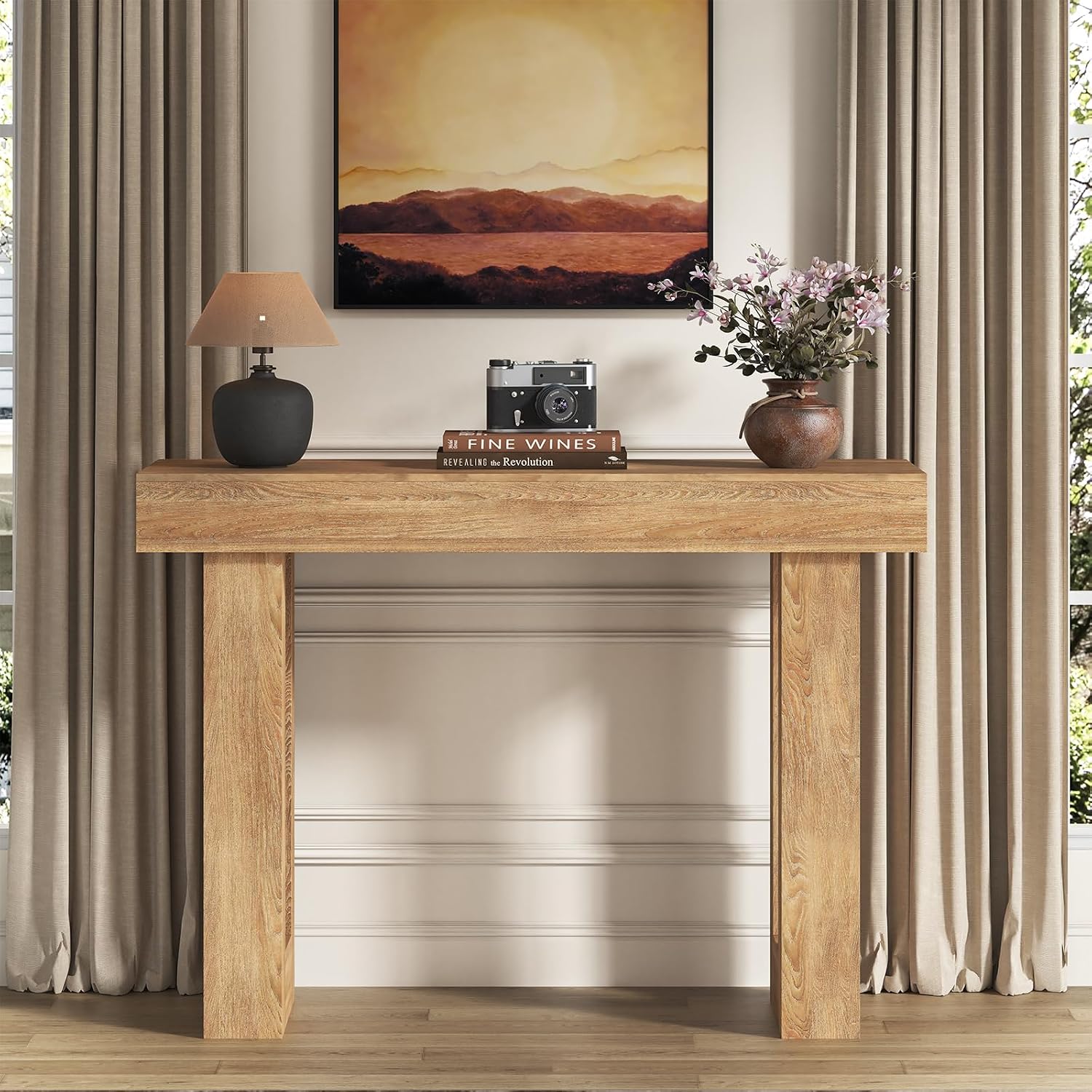 LIVEHOM Console Table for Entryway, Wood Sofa Table Behind the Couch, Narrow Entry Table Foyer Hallway Table for Living Room, Accent Table (39")