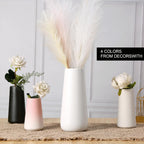 Pink Vase, Small Ceramic Vase, 8 inch Tall Vases for Flowers Pampas Grass Bud Roses Living Room Entry Table Bathroom Home Decor, Modern Style(Pink)