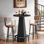 Tribesigns Bar Table, 37.4" High Round Pub Table for Small Bars, Dining Room, Kitchen, Black (Only Table)