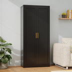 Metal Kitchen Pantry Cabinet, 71"H x 28"W x 14"D Cabinet with 2 Doors and 4 Adjustable Shelves, Kitchen Pantry Storage Cabinet, Metal Pantry Cabinet for Kitchen, Dining Room, Living Room-Black