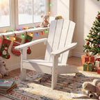 Giantex Kids Adirondack Chair, All-Weather HIPS Children's Outdoor Chair w/Ergonomic Design, Toddler Lawn Chairs for Age 3-8, Kids Beach Chair for Garden Patio Backyard (1,White)