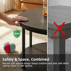 YESHOMY 36" Modern Round Coffee Table for Living Room, 2-Tier Wood Design with Storage Shelf, Sturdy Metal Frame, Stylish Small Space Furniture, Black Metal