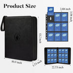 Fabmaker 9 Pocket Card Binder, Premium Trading Card Binder Holds 756 Cards, PU Cover 3 Ring Zipper Card Binder, Portable Baseball Card Binder, Collection Album for Game & Sport Cards, Black