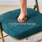Portable Folding Chairs with Padded Cushion for Comfort Back Support and Durability Ideal for Home Office Indoor and Outdoor Events(Corduroy+Green)