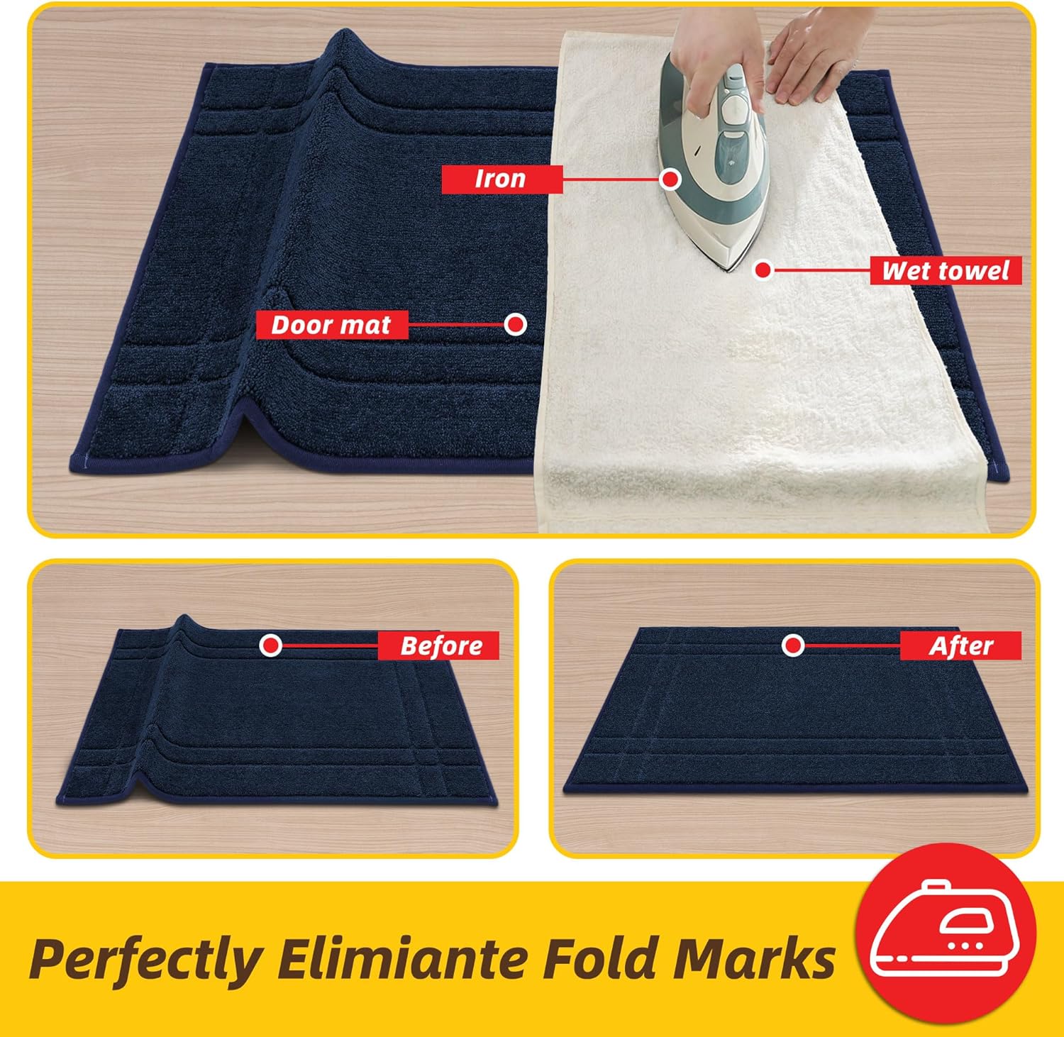 JSEI Entryway Rugs Doormat 24"x36", Non-Slip Dirt Trapper Door Mats Indoor, Washable Absorbent and Stain Resist Welcome Floor Mat for Front Door, Dog Door Mat, Dirty Wet Shoes & Paws, Navy Blue
