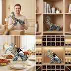 Horse Sculpture Resin Wine Bottle Holder - Tabletop Kitchen Decor, Decorative Storage Organizer for Home Bar Cellar, Unique Gift for Men Women Housewarming, Holds 1 Standard Bottle (Blue A)