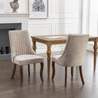 Fabric Dining Chairs Set of 6, High Back Upholstered Kitchen & Dining Room Chairs with Solid Wood Legs, Mid Century Modern, Sillas de Comedor (Beige, 6 Pcs)