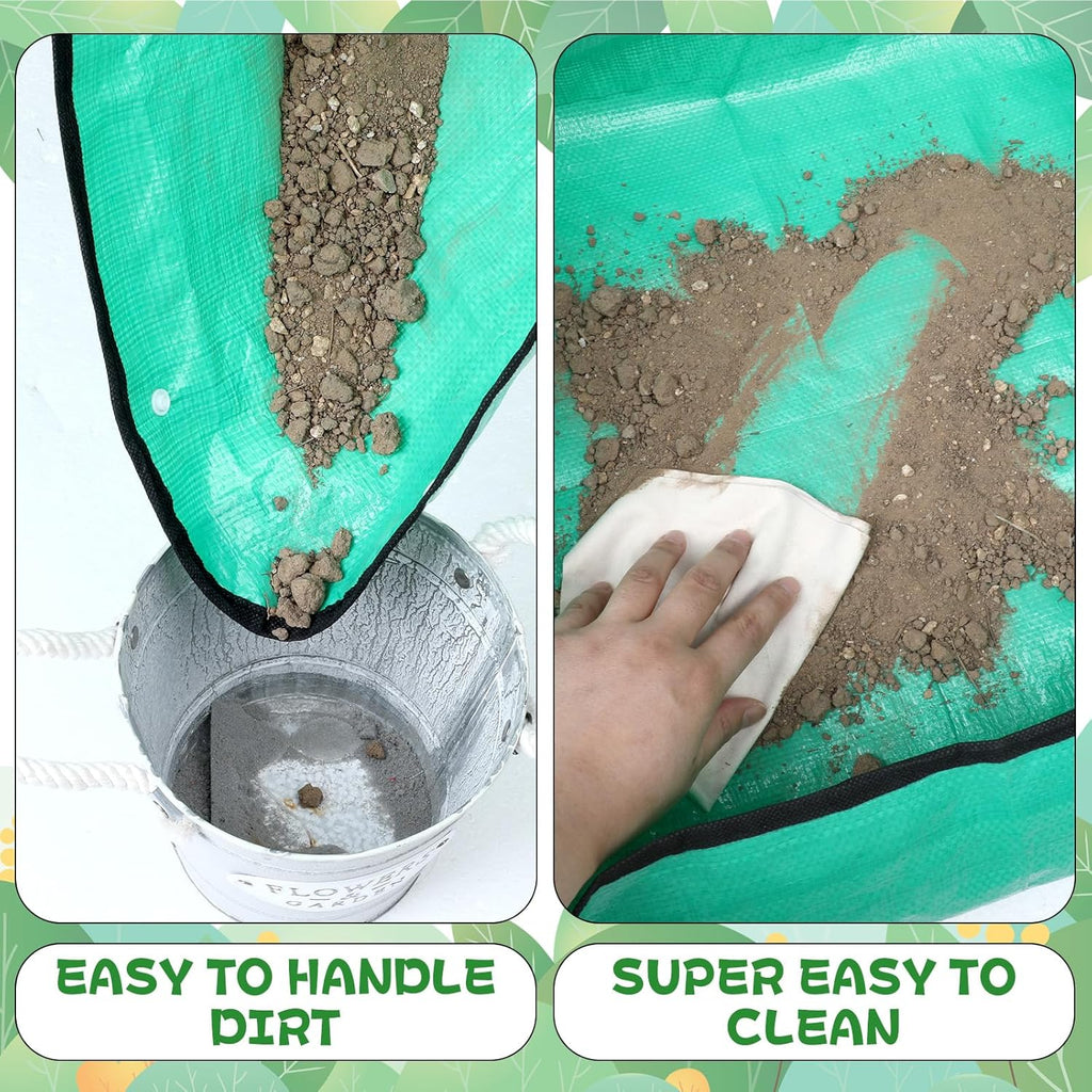 2 Pcs Repotting Mat, Waterproof Plant Repotting Mat Foldable Gardening Mats Large Transplanting Mats for Indoor Outdoor Garden Plant Care(39.3"x29.5",25.9"x25.9")