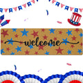 Long Doormat 48x 16 inch Front Door Mat 4th of July Doormat Patriotic Door Mat Red Blue Star Welcome Mat for 250th Anniversary Independence Day Front Door Porch Entrance Decor