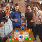 Jingmore 12 Set 30 oz Fishbowl Table Tennis Carnival Game Favors with Bounce Round Bowls Multicolor Balls Plastic Gold Fish for Adults Carnival Game Party Activity Prizes
