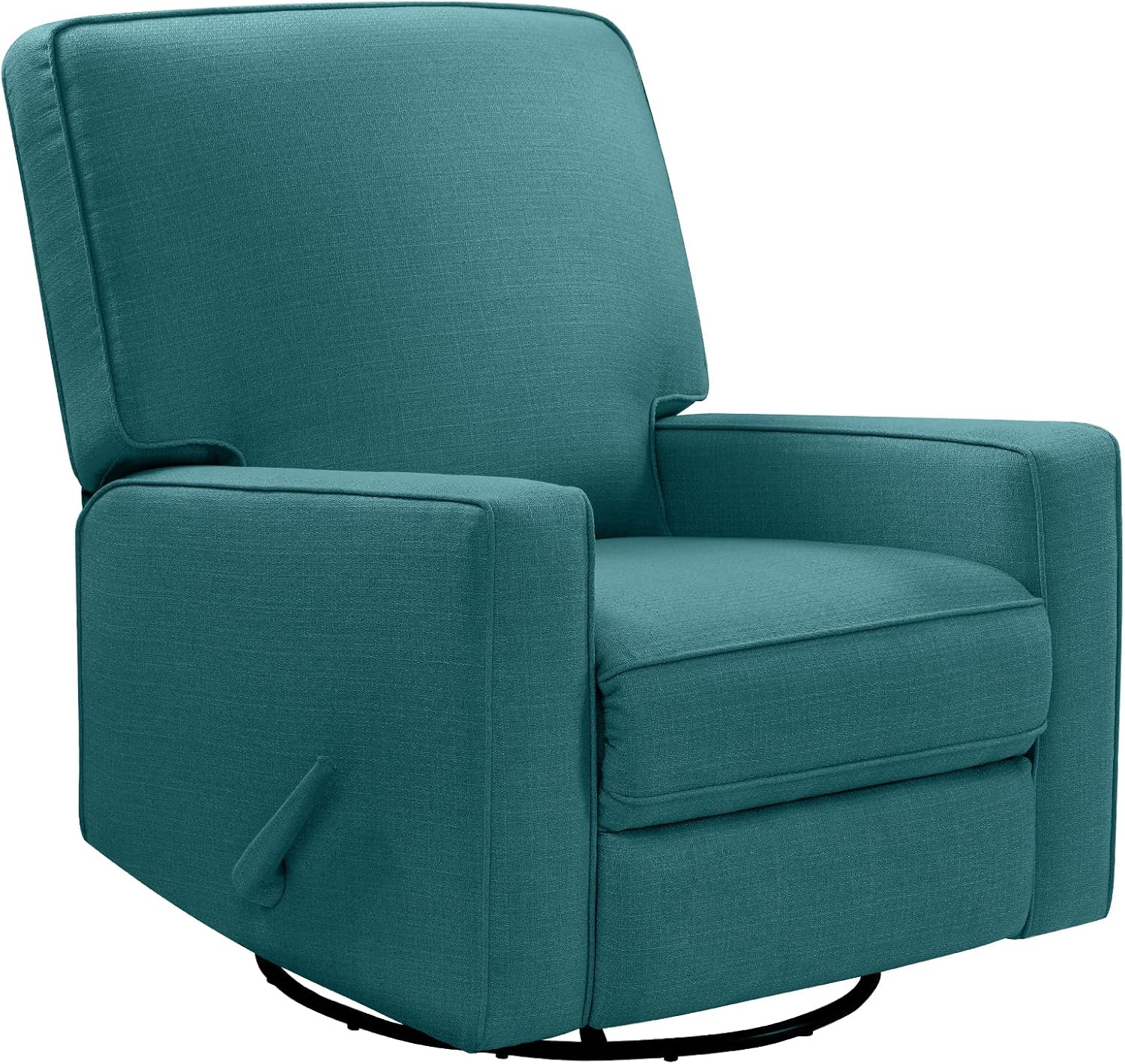 Swivel Rocker Recliner Chair, 360°Swivel Nursery Chair for Adults, Manual Reclining 30°Rocking Glider with Linen Fabric, Solid Wood & Metal Frame, Living Room, Bedroom