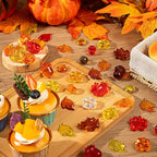 Acrylic Fall Vase Filler, Thanksgiving Mini Acrylic Pumpkins Leaves Acorns Gems for Decor Home, Table Centerpieces
