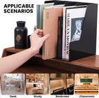 LALOBLUE 4 Pack Black Vertical Magazine File Holder Desk Organizer Bins | Plastic, Holds Magazines, Binders, Notebooks, Envelopes, 4 Pack Black Vertical Magazine File Holder Desk Organizer Bins