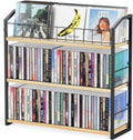 3-Tier CD Holder, CD Storage Rack for Non-slip Feet, Premium Display Organizer Tower for Collection, Modern Heavy-Duty Storage Shelf 11 lb Per Shelf Capacity, Store up to 123 CDs