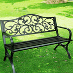 Bench, Garden Bench, Patio Bench for Outdoors Metal Porch Clearance Work Entryway Steel Frame Furniture for Yard(B1)