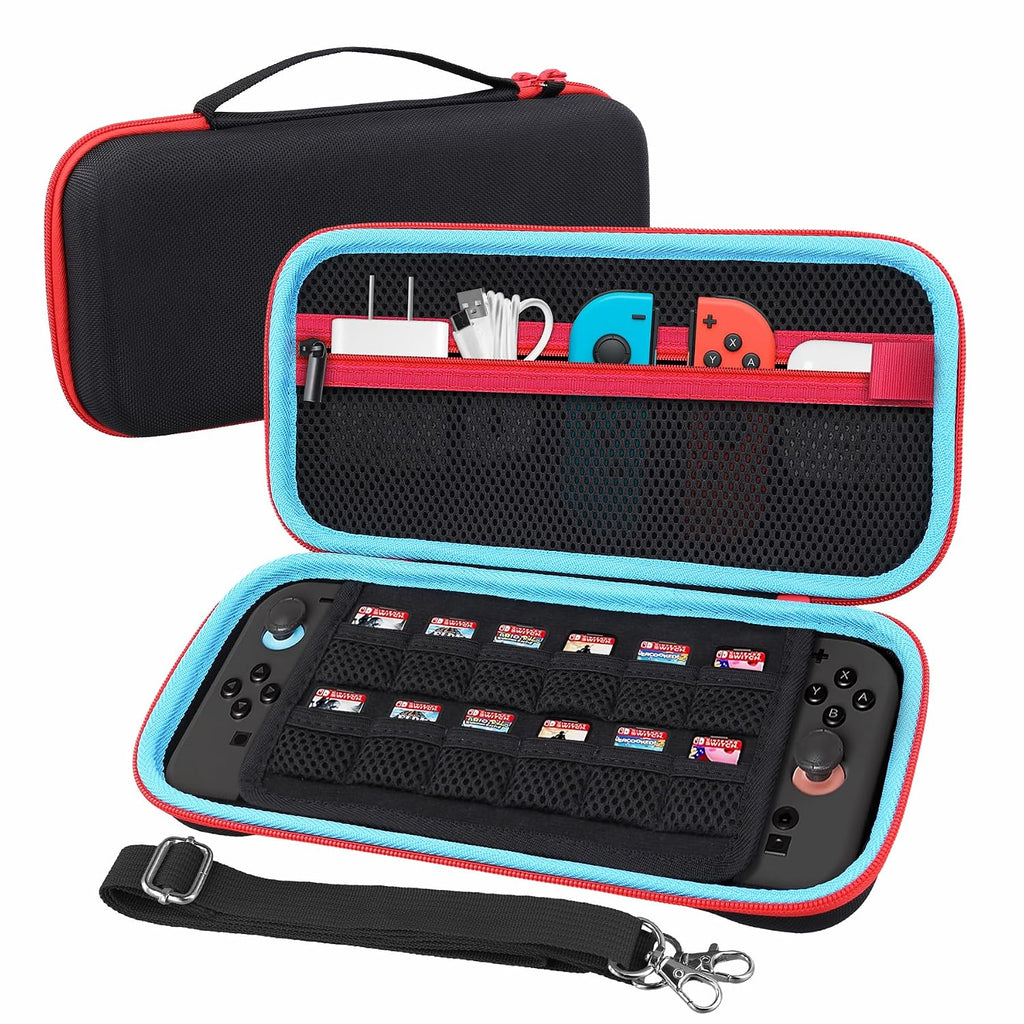 co2CREA Carrying Case for Nintendo Switch 2 (2025), Hard EVA Travel Bag Fits Nintendo Switch 2 Console, Holds 12 Game Cartridges, Organizer for Joy-Con and Accessories – Black