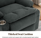 Korser Recliner Chair, 360° Swivel Rocker Recliner for Adults, Rocking Recliners with Massage & Heat, Nursery Rocking Chairs with Cup Holders, Manual Reclining Glider for Living Room, Nursery, Gray