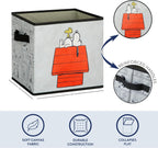 Idea Nuova Storage Cubes for Kids,2 Pack Collapsible Fabric Bins with Handles, Organizer Boxes for Bedroom, Playroom & Nursery,Peanuts