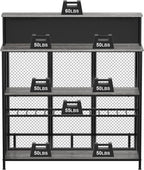 GDLF Home Bar Unit Mini Bar Liquor Cabinet with Storage and Footrest for Home Kitchen Pub (Grey)