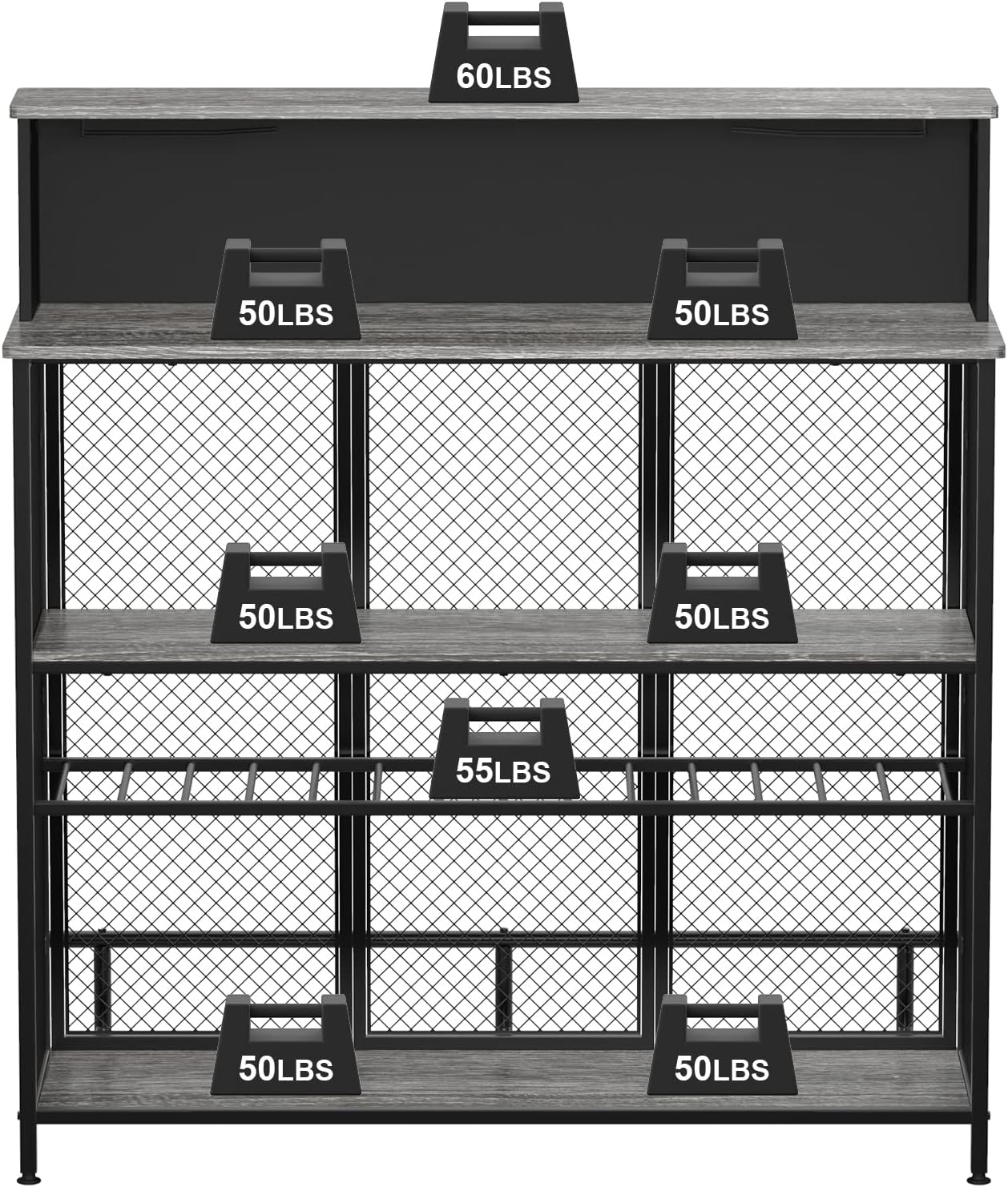 GDLF Home Bar Unit Mini Bar Liquor Cabinet with Storage and Footrest for Home Kitchen Pub (Grey)