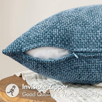 MIULEE Pack of 2 Blue Throw Pillow Covers 20x20 Inch Coastal Summer Modern Boho Accent Decorative Pillow Covers Soft Chenille Farmhouse Cushion Covers for Home Decor Couch Bed Sofa Living Room