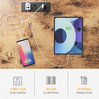 VICTONE Wine Bar Cabinet with LED Lights and Power Outlets, Freestanding Liquor Bar Cabinet Table with Glass Holder Wine Rack Table Mini Bar for Home Kitchen Dining Room