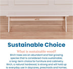 ECR4Kids Kiddo Classroom Bench, 12in Seat Height, Wooden, Children's Furniture, White Wash