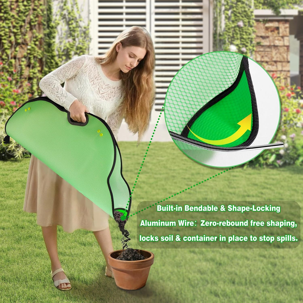 Austion Repotting Mat for Indoor Plant Transplanting and Mess Control 29"x29" Waterproof Succulent Potting Mat with Handles Flower-Shaped Potting Tray Portable Mat Gardening Gifts for Plant Lovers