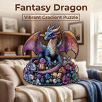 Wooden Puzzle for Adults, Rainbow Dragon Jigsaw Puzzles,Unique Irregular Shaped, Medium Difficulty&Stress Relief Puzzles, Ideal Holiday and Housewarming Gift for Home Deco (L-11 * 11 INCH 250PCS)