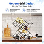 Wine Racks Countertop - 13 Bottles Wine Bottle Holder - 5 Tier Metal Small Wine Rack for Cabinet, Pantry,Kitchen,Bar (Black)