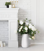 D'vine Dev 12 Inch Ivory Elegant Oval Ceramic Vase for Flowers, Home Décor Vase with Design Box, VS-LD-C-2
