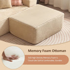 37.1" Ottoman for Couch, Memory Foam Cloud Boneless Sectional Couch for Living Room Foot Stools No Assembly Require (Beige, Ottoman)