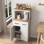 Kitchen Pantry Cabinet with Doors and Drawers, Storage Cabinet with Microwave Stand, Coffee Bar Hutch Cupboard Cabinet for Kitchen/Dining Room/Living Room
