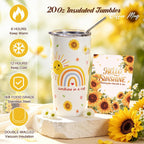 Sunflower Gifts Tote Bag Gift Set for Womens Self Care Gift - Birthday Gifts Box for Women Mom Wife Sister Daughter Friend Coworker, Sunflower Gifts Basket Sunshine Box Care Package for Women Her