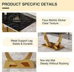 Modern Dining Table for 4/6, 63 Inch Faux Marble Dinner Table, Rectangular Kitchen Table, Easy Assembly Kitchen and Dining Room Table with Durable Frame, Scratch and Heat Resistant