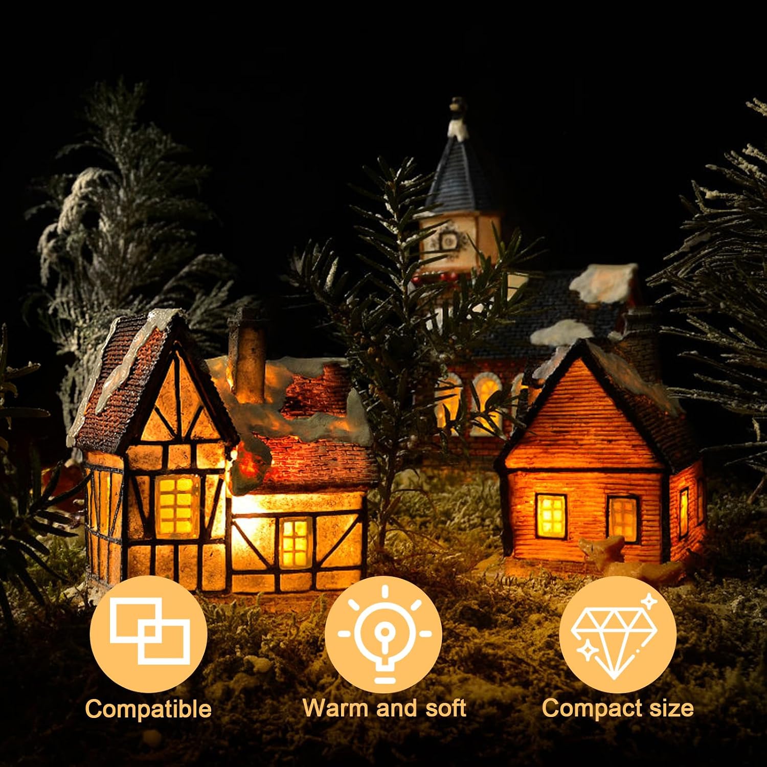 3 Packs E12 120V Light Bulbs for with Various Miniature Village Buildings and Accessories