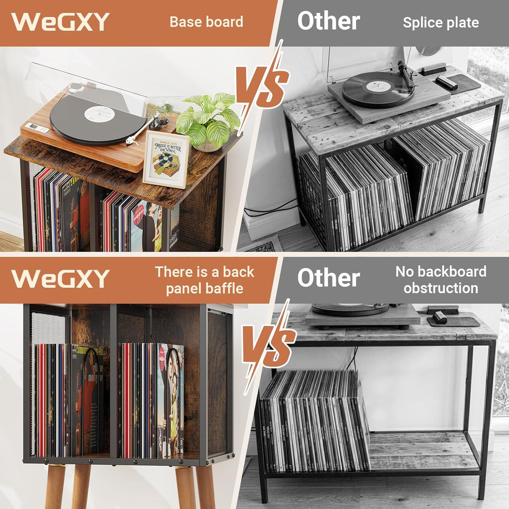 Record Player Stand, Vinyl Record Storage, Mid-Century Modern Record Holder Record Table, Vintage Vinyl Records Shelf Unit, Small Vinyls Organizer Records Cabinet, Album Storage for Vinyl Records