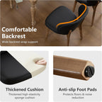 YOUNIKE Dining Chair with High Back Set of 4 Mid Century Modern Kitchen Chair Faux Leather Upholstered Armless Chair 20" Wide Padded Seat with Wooden Legs for Kitchen Dining Living Room Bedroom Black