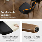 YOUNIKE Dining Chairs Set of 6 Mid Century Modern Kitchen Chair with High Back Faux Leather Upholstered Armless Chair 20" Wide Padded Seat with Wooden Legs for Kitchen Dining Living Room Bedroom Black