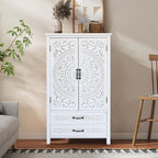 Modern White Storage Cabinet, Rustic Sideboard Pantry Cabinet, for Home Decor and Organization,for Kitchen Home