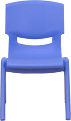 EMMA + OLIVER 2 Pack Blue Plastic Stackable School Chair with 10.5" H Seat, Preschool Chair