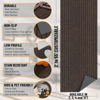 Ottomanson 2'7" x 8' Hallway Runner with Scraper Pile - Extra Durable Non-Slip Rug Mat for Indoor & Outdoor Use - Ideal for Kitchen, Entryway & Garage - High-Traffic Carpet, Brown