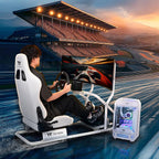 Thermaltake GR300 Racing Simulator Cockpit; Adjustable PVC Seat; Adjustable Pedal & Wheel Mounts; Shifter Mount Included; Compatible with Thrustmaster/Logitech Fanatec; GSC-R30-CPASWH-01
